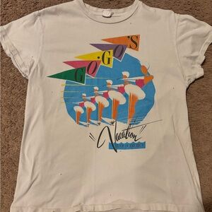 MadeWorn Go-Gos White Graphic Tee with Multicolor Design